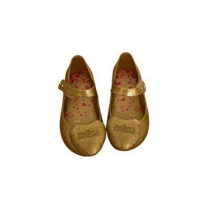 Mini Melissa golden heart flats‎ ballet shoes girls size 9